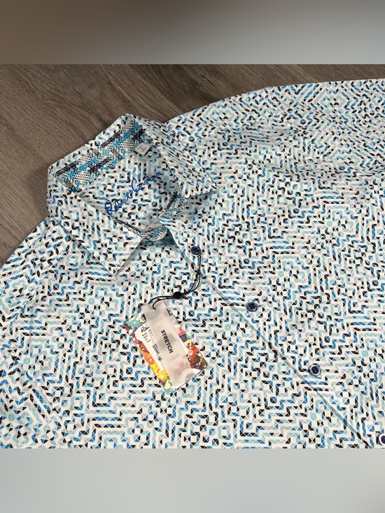 Robert Graham Other - ROBERT GRAHAM Greco Shirt Mens L Multi Blue RS6224M-960 Mosaic Stretch Classic